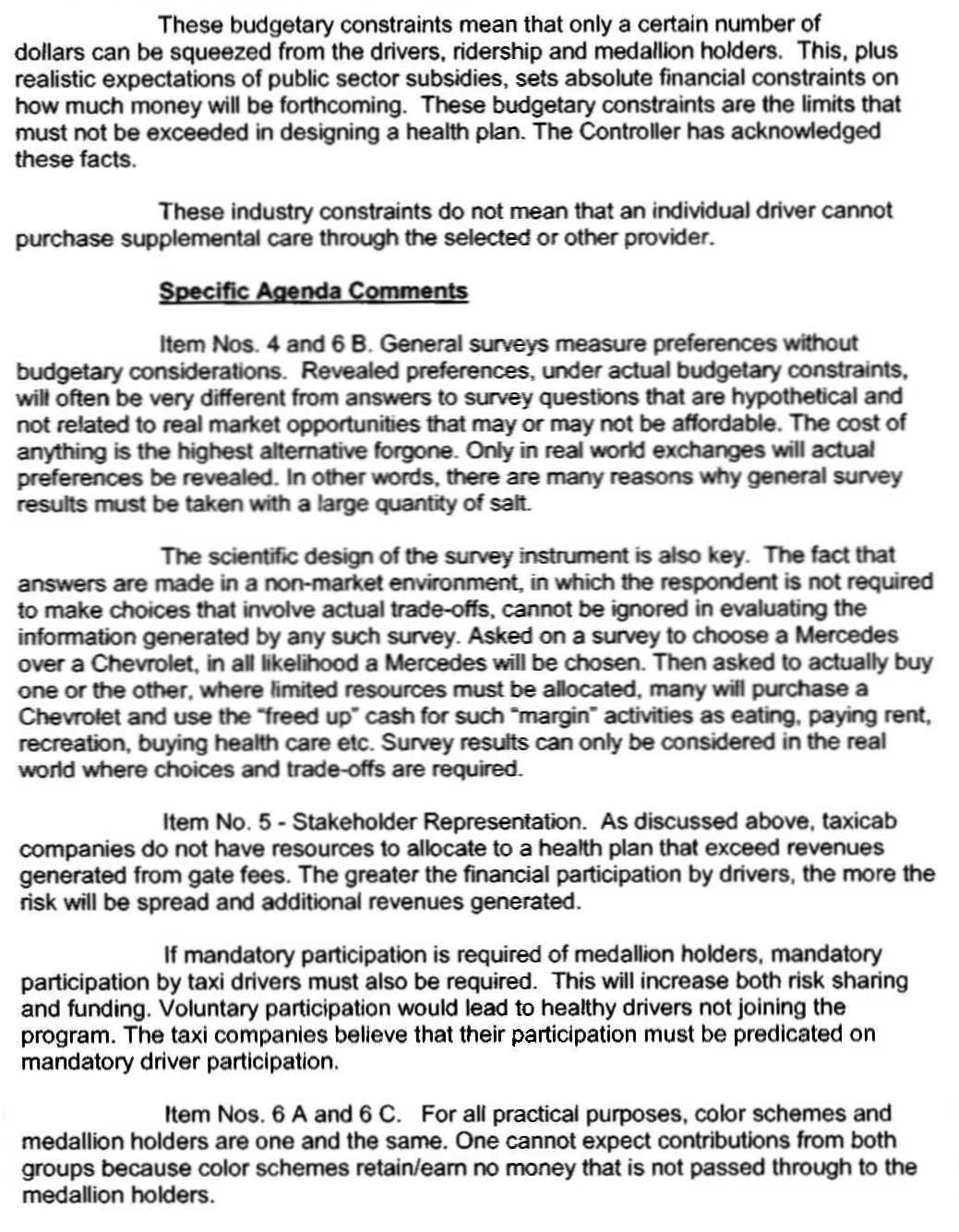Page 2 of SFTA document on Health Care, December 2006