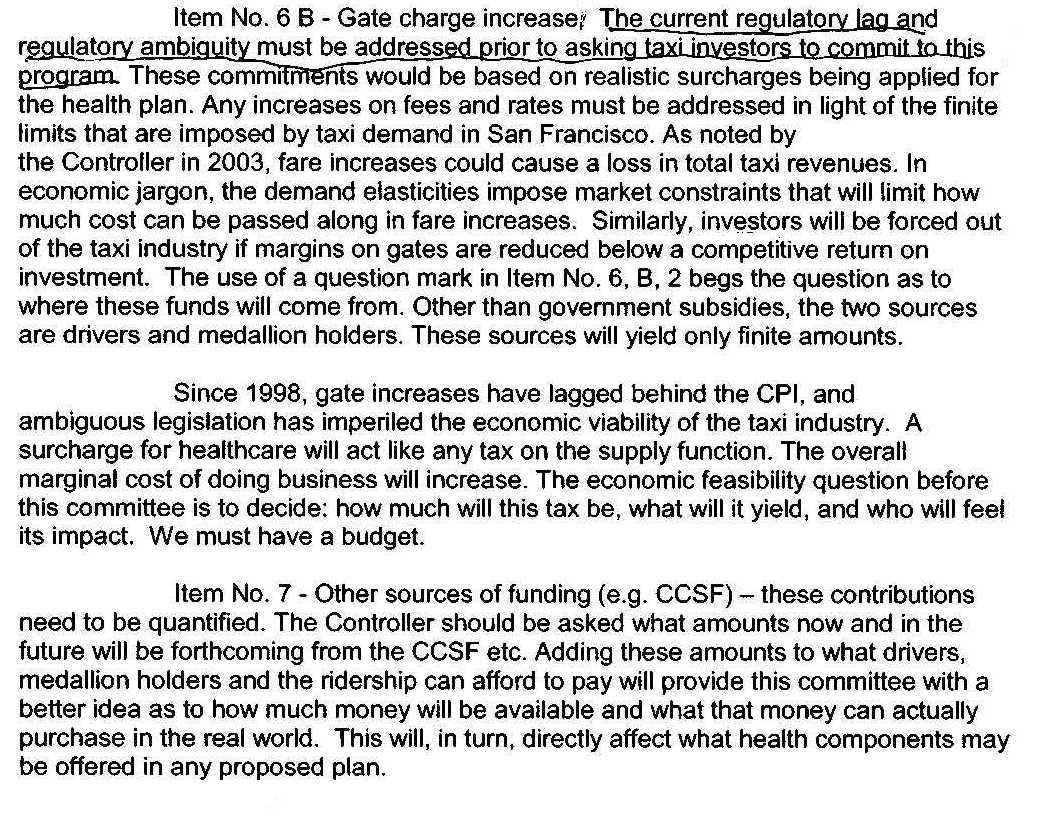 Page 3 of SFTA document on Health Care, December 2006