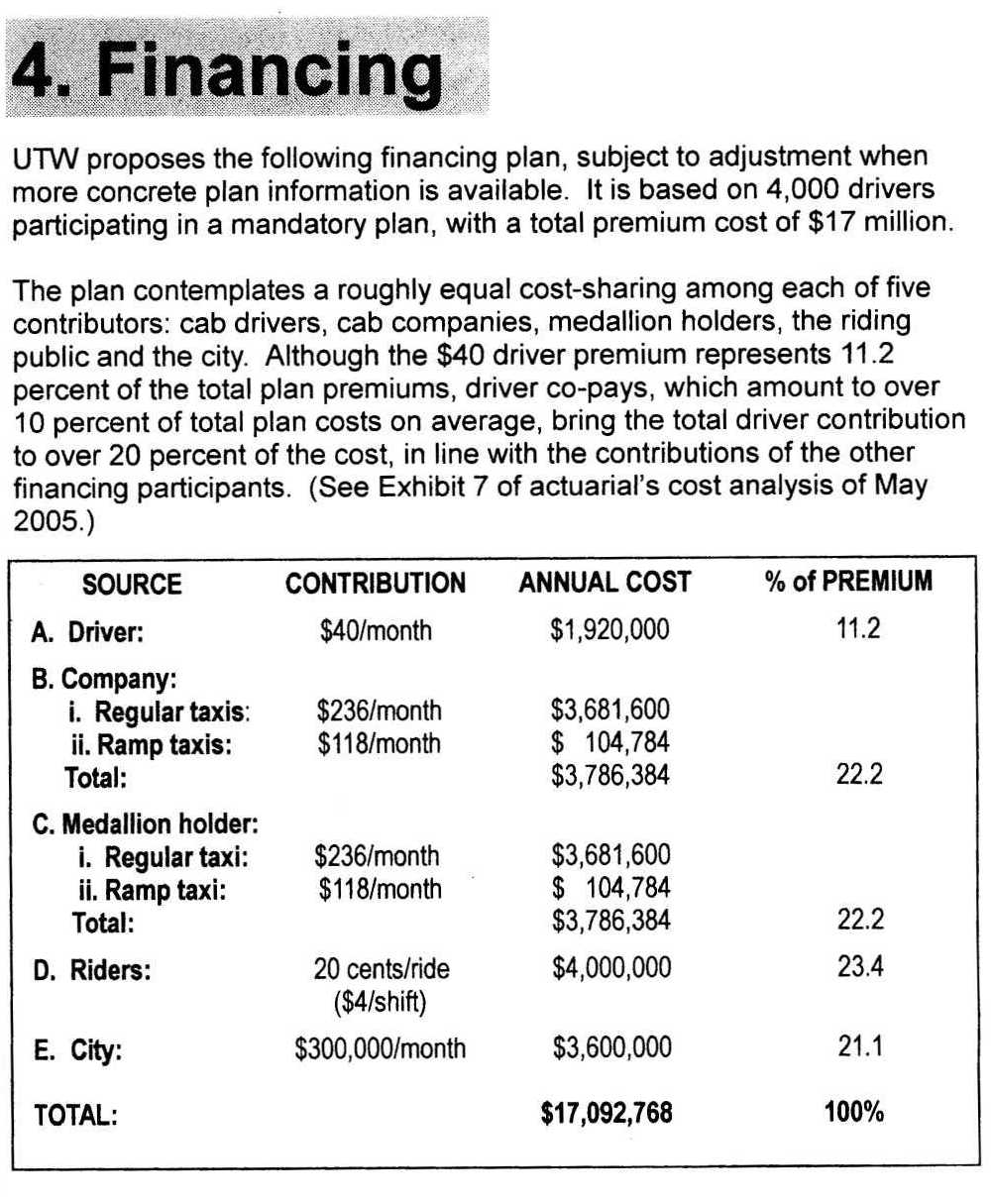 Page 3 of UTW document on Health Care, December 2006