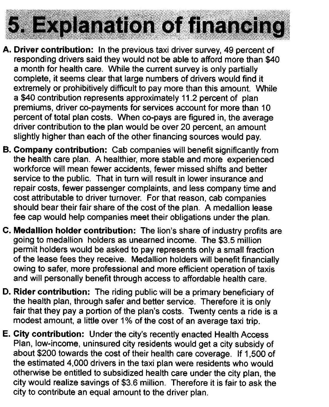 Page 4 of UTW document on Health Care, December 2006