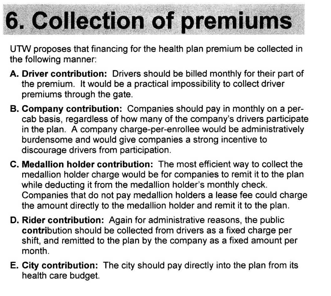 Page 5 of UTW document on Health Care, December 2006